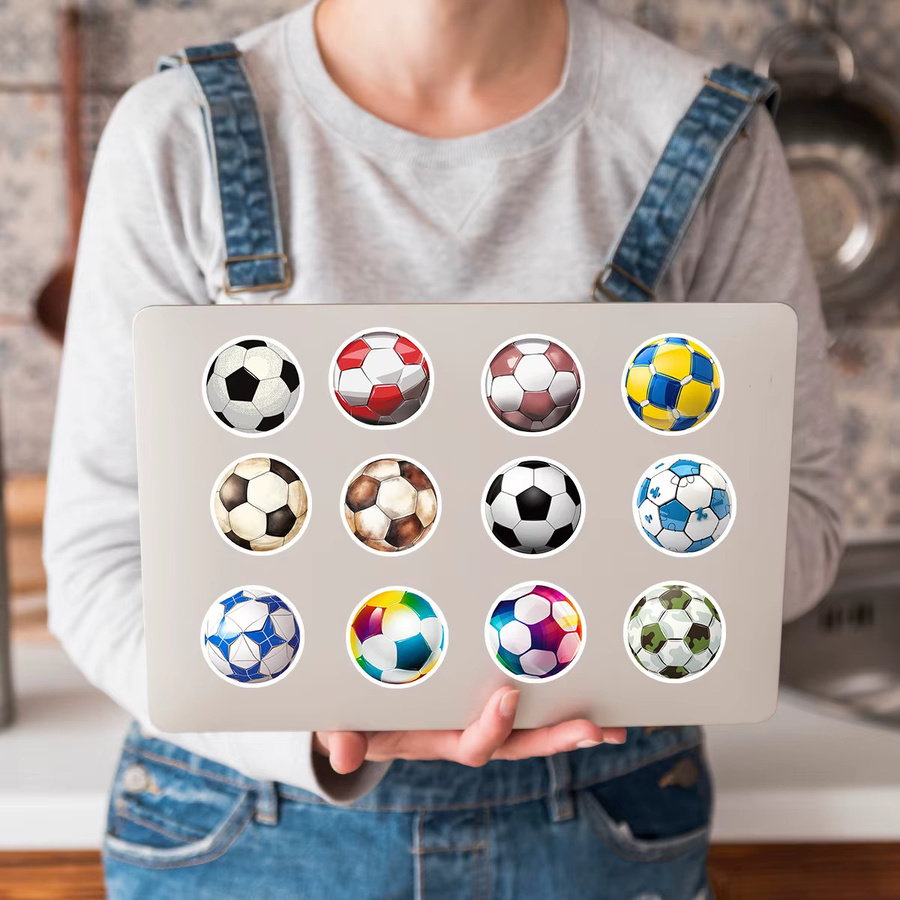 Bunte Fußball-Doodle-Aufkleber Set für DIY-Projekte in Mehrfarbig - Bild 4