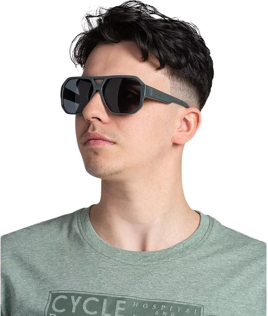 Kilpi Timote Sonnenbrille, Vollrand, Square, Kunststoff, Unisex, grün, grau - Bild 1