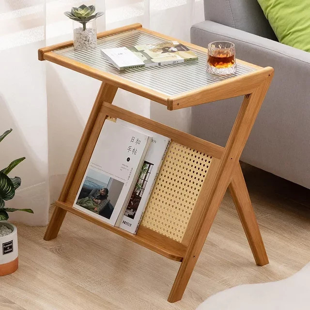 LIUSHADUOLA Couchtisch aus Glas in Braun und Transparent, rechteckiger Beistelltisch für dein Wohnzimmer - Bild 1