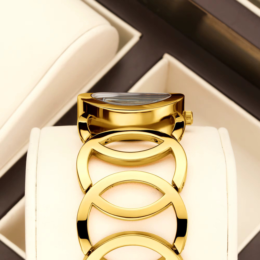 YaLaLuSi Armbanduhr Quarz, Edelstahl, Gold, Damen - Bild 2