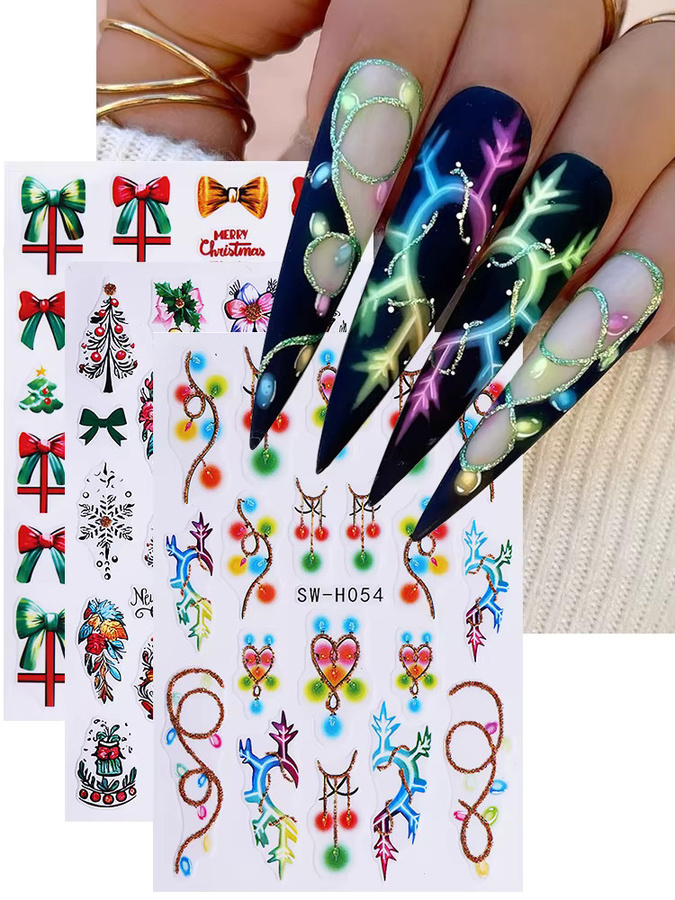 Sweet Trend Nail Art Aufkleber, 3 Stück, Weihnachts-Motiv, DIY Maniküre - Bild 3