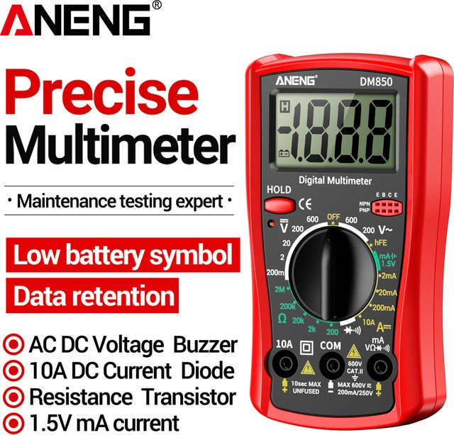 ANENG DM850 Digitales Multimeter Professioneller AC/DC Spannungs- und Stromtester mit 1999 Messungen als Automatischer Ohm-Amperemeter-Detektor - Bild 1
