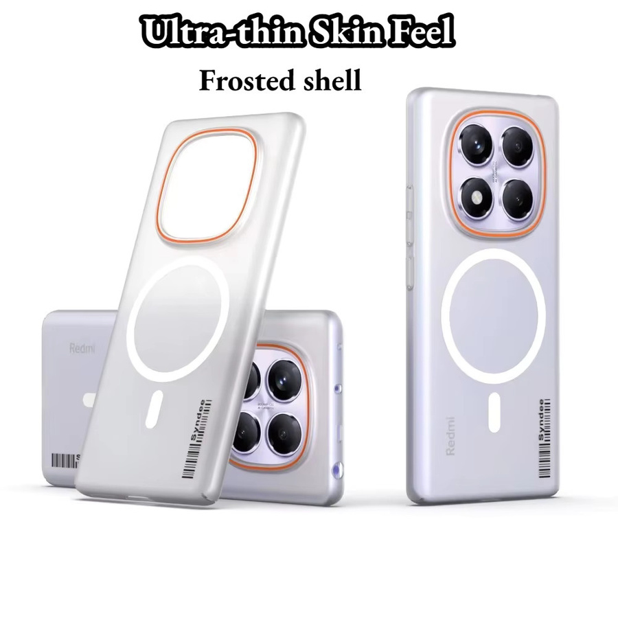 Transparente magnetische Schutzhülle für Xiaomi Redmi Note 15 14 Pro Plus 4G 5G in Orange - Bild 1