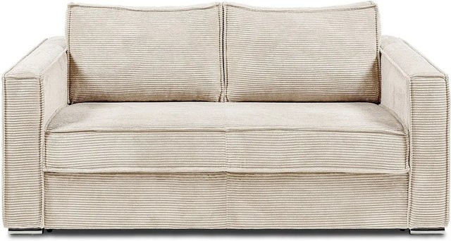 Vente-unique Schlafsofa Loreto in Beige mit Polsterrahmen und modernem Design, Breite: 215 cm - Bild 1