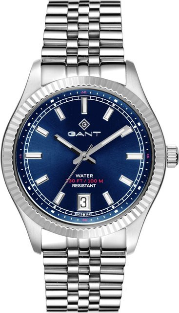 Gant Herrenuhr Sussex, Quarz, Edelstahl, Blau, 44 mm, 10 ATM - Bild 1