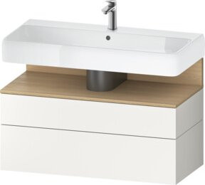 Duravit Waschtischunterschrank Qatego in Weiß, wandhängend mit LED-Beleuchtung und integrierten Schubladen, B/T/H: 99 x 47 x 59 cm - Bild 1