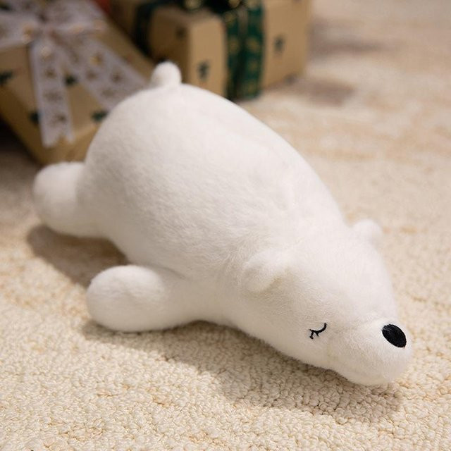 Leuchtendes Eisbär Kissen, Plüschtier Puppe, Weißer Eisbär, Handpuppe - Bild 1