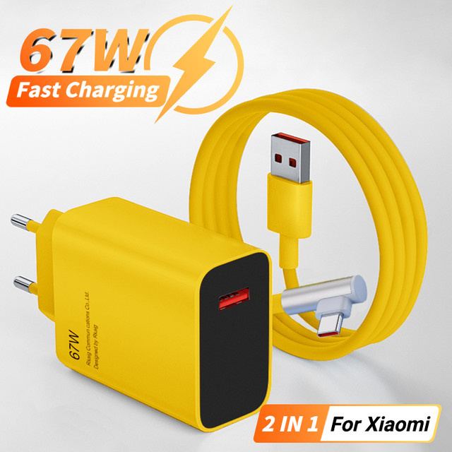 Xiaomi 67W Schnellladegerät mit USB Typ C Kabel für Xiaomi 14 13T Redmi Note 13 12 11 Pro Ultra Lite und Poco X6 F6 M6 Pro - Bild 1