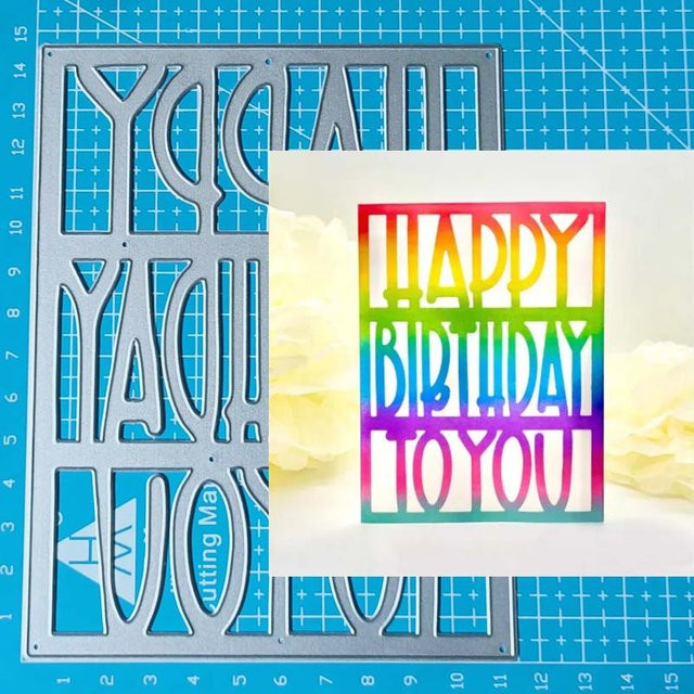 Metall Stanzform Alles Gute zum Geburtstag Rahmen für Scrapbooking und Papierhandwerk - Bild 1