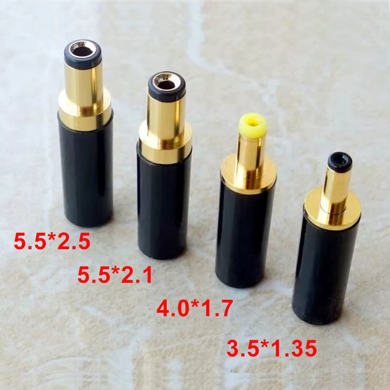 JCD Vergoldete DC-Stromstecker Barrel Plug in Gold und Schwarz für Schweißleitungen - Bild 2