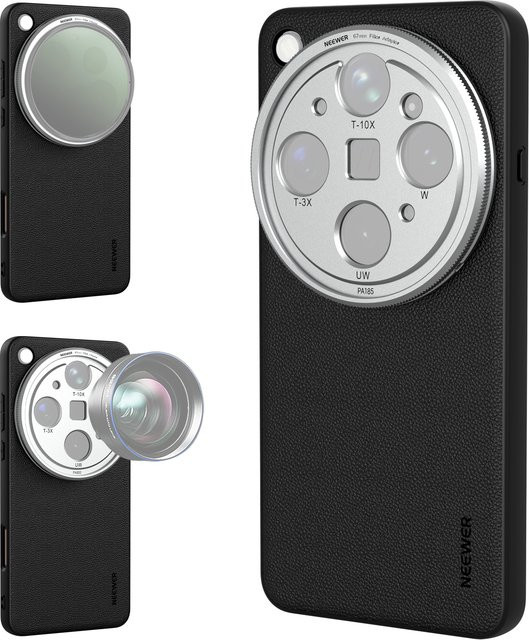NEEWER Schutzhülle für OPPO FIND X9 ULTRA in Schwarz mit 17mm Objektivhalterung und 67mm Filteradapter aus TPU und PC Leder - Bild 1