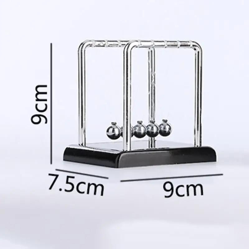 Elegant Living House Newton Cradle Physik-Experiment mit Stahlkugeln in Silber als Schreibtisch-Deko und Lehrmaterial - Bild 3