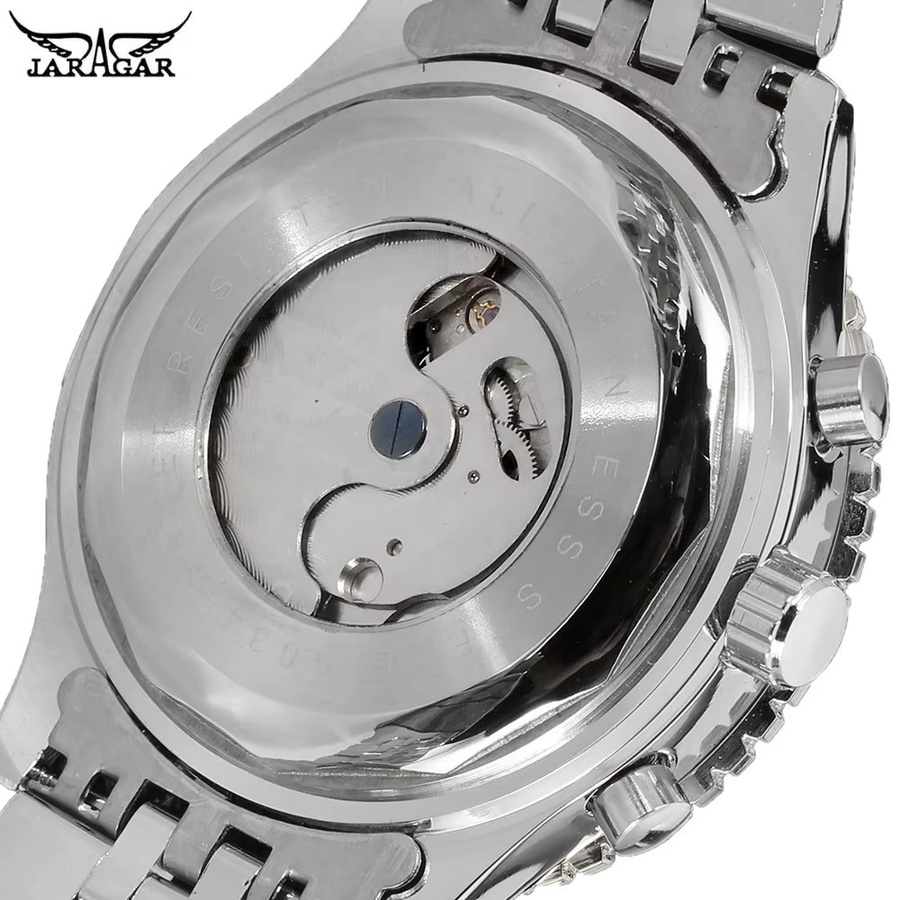 Jaragar Armbanduhr, Automatik, Edelstahl, 50 mm, Herren, Weiß - Bild 3