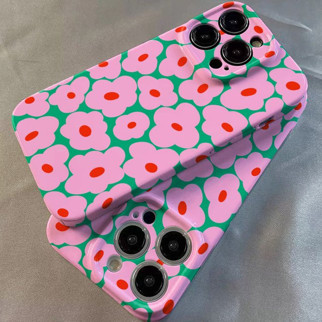 Clmj Swag INS Handyhülle mit Blumen-Glanzfolie aus hartem PC für Xiaomi Redmi Note Pro Plus Max 4G 5G in Multicolour - Bild 1