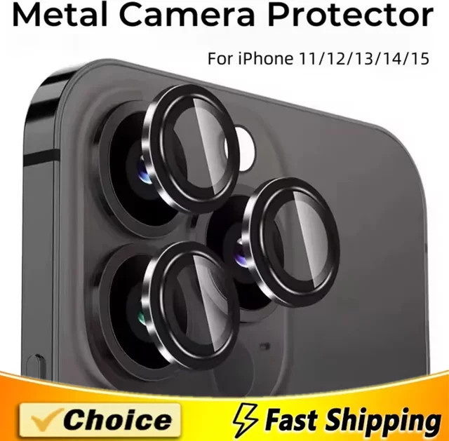 Arvin 3er Set Metall Linsenschutz Glas in Grün für iPhone 15 14 13 12 11 Pro Max Plus Mini Rückfahrkamera Objektivschutzfolie - Bild 1