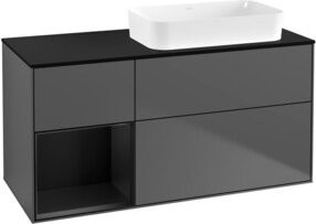 V&B Waschtischunterschrank Finion mit Wandbeleuchtung, Anthrazit lackiert, B/T/H: 120 x 60 cm - Bild 1