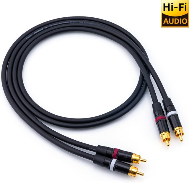 Mogami 2549 RCA zu RCA Audio Kabel mit vergoldeten REAN Steckern in Schwarz für HIFI Verstärker DAC Mixer und Lautsprecher - Bild 1