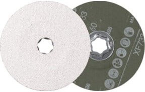 PFERD TOOLS COMBICLICK Keramikkorn Fiberscheibe in Weiß, Durchmesser: 125 mm, für weiche NE Metalle - Bild 1