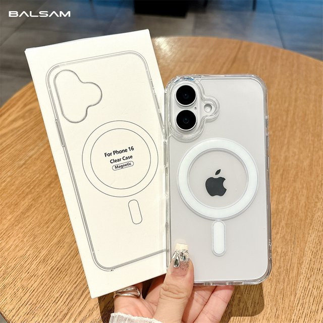 RPKKS MagSafe kompatible transparente Schutzhülle für iPhone 11 bis iPhone 16 Pro Max mit magnetischer kabelloser Ladefunktion - Bild 1