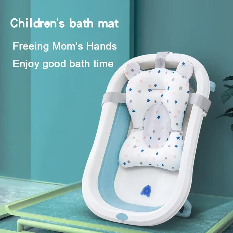 Aufblasbares Baby Badewannen Kissen in Weiß zur Unterstützung für Neugeborene mit Anti-Slip Funktion - Bild 2