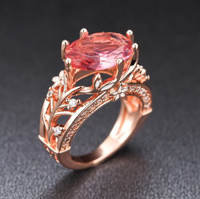 Huitan Damenring, Roségold, Zirkonia - Bild 1