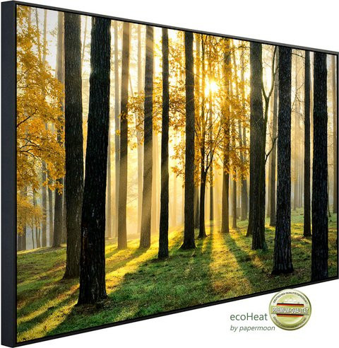 papermoon EcoHeat Infrarotheizung Sonniger Wald, bunt mit Matt-Effekt, App-Steuerung und Überhitzungsschutz - Bild 1