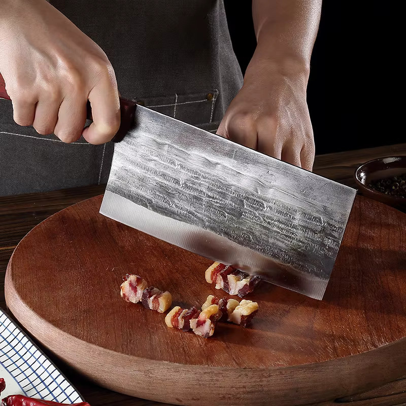 BOYYII Handgeschmiedetes chinesisches Küchenbeil aus Holz mit Cleaver-Design für Fleisch, Gemüse und Sushi - Bild 3