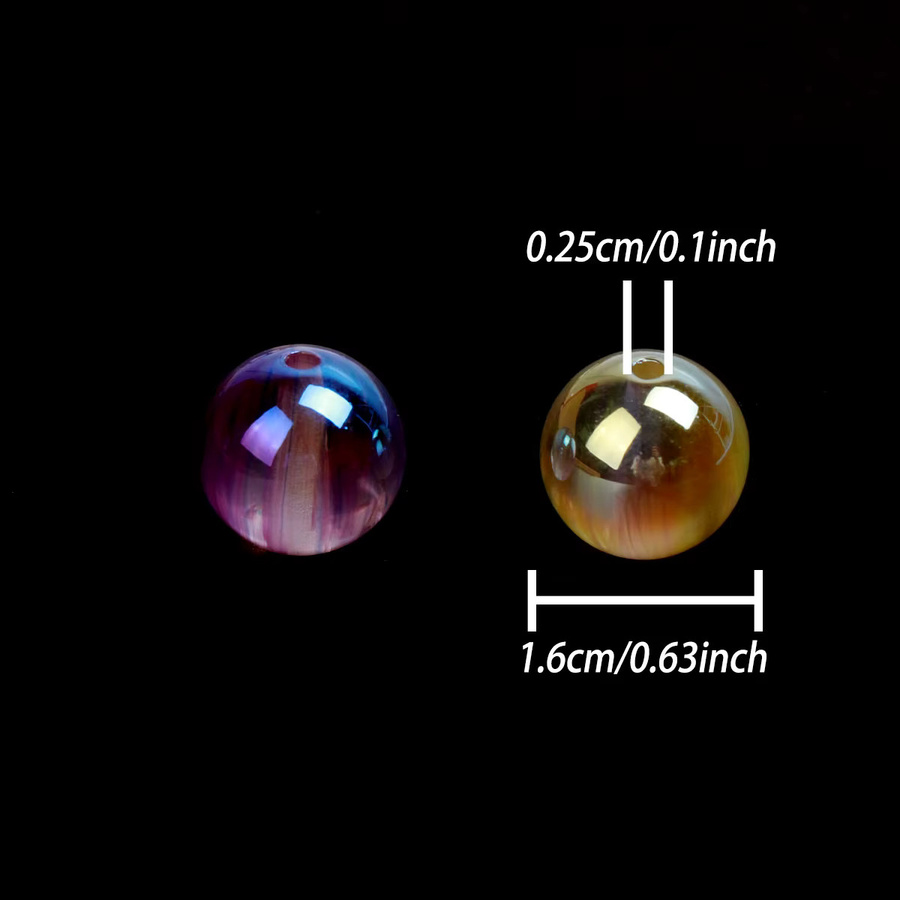 NASSBORO Charms, 16 mm runde Acrylperlen, 10 Stück sortiert - Bild 4