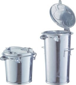Renner System-Mülleimer mit Flip-Lid aus Stahl in Silber, 50 l - Bild 1