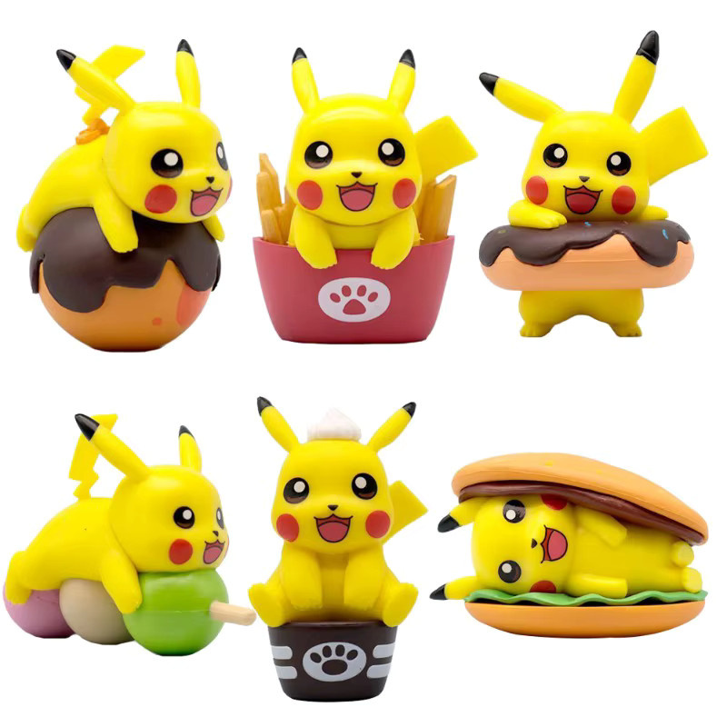 Bandai Pokémon Figuren-Set, Lebensmittel-Thema, 6-teiliges Set, PVC-Figuren - Bild 2
