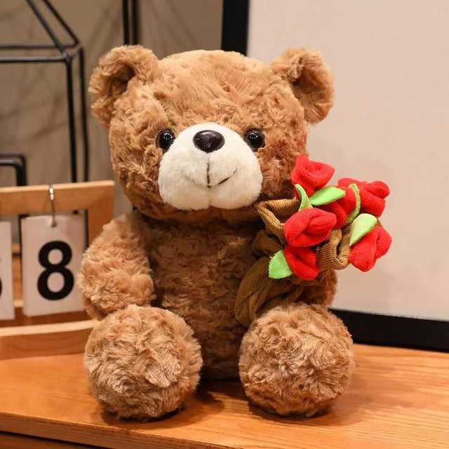 Benchuang Toy Blume Umarmung Liebe Bär, Plüsch Spielzeug, Braun - Bild 1