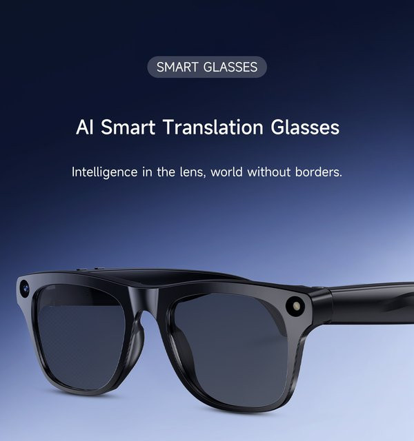 Timethinker KI-Smart-Brille in Schwarz mit Kameraaufnahme, KI-Fotoerkennung, Bluetooth-Anruf, intelligenter Übersetzung und Sprachassistent - Bild 1
