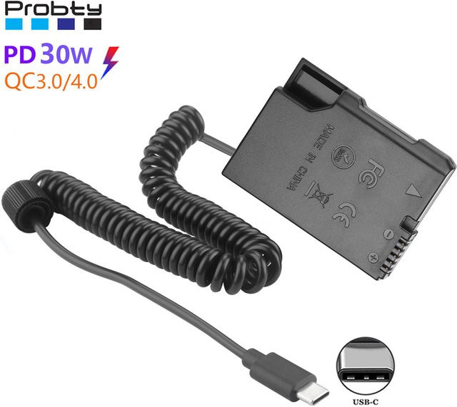 EP-5A USB-C Dummy-Akku mit USB-C-Kabel für Nikon P7800 P7100 D5600 D5500 D5200 D5100 D3200 D3100 D3300 in Schwarz - Bild 1