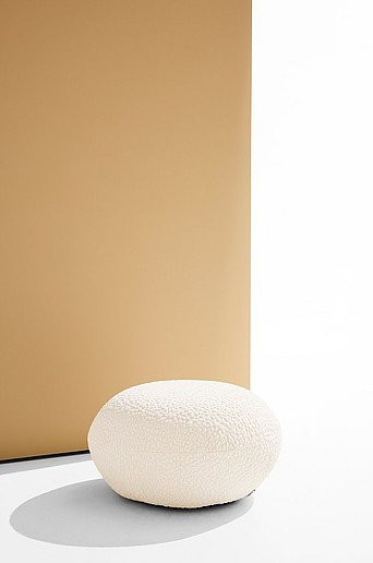 Bloom Pouf in Pastill mit Bouclé-Bezug, Durchmesser: 72 cm - Bild 1