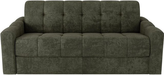 Vente-unique Schlafsofa Darielo in Khaki mit Stoffbezug und Ausziehfunktion, Breite: 190 cm - Bild 1
