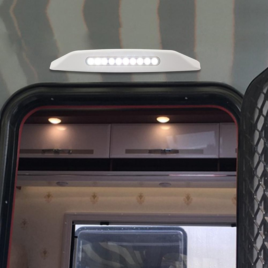 Igeteck 12V LED-Vorzeltlampe in Weiß, wasserdichte Außenleuchte für Wohnmobile aus Kunststoff - Bild 3