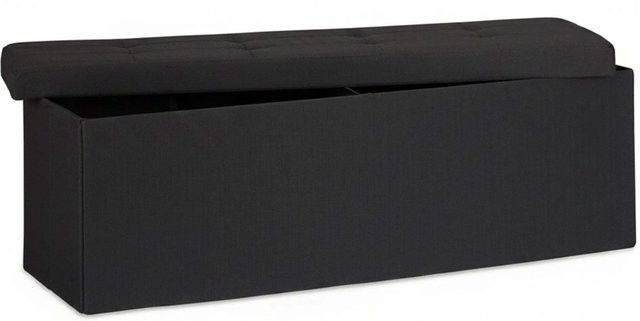 Relaxdays Sitzbank aus Leinen in Schwarz, faltbar, B/T/H: 114 x 38 x 38 cm - Bild 1