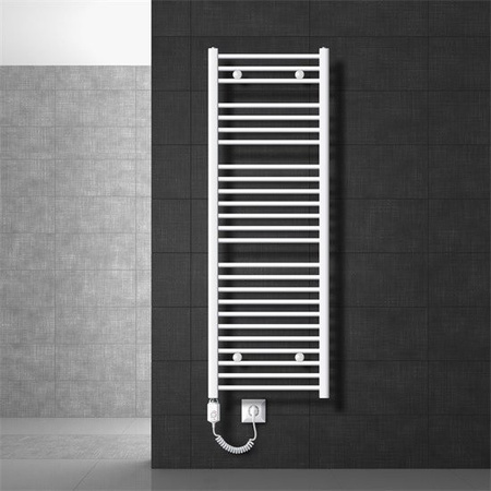 Elektrischer Badheizkörper LuxeBath mit Heizstab 1200W in Weiß mit Seitenanschluss, H x B: 150 x 50 cm