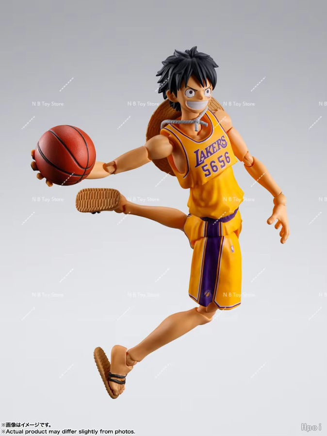 Bandai One Piece NBA Monkey D. Luffy mit Los Angeles Lakers-Kleidung, New York Knicks, CHICAGO BULLS, Einzelfigur - Bild 2