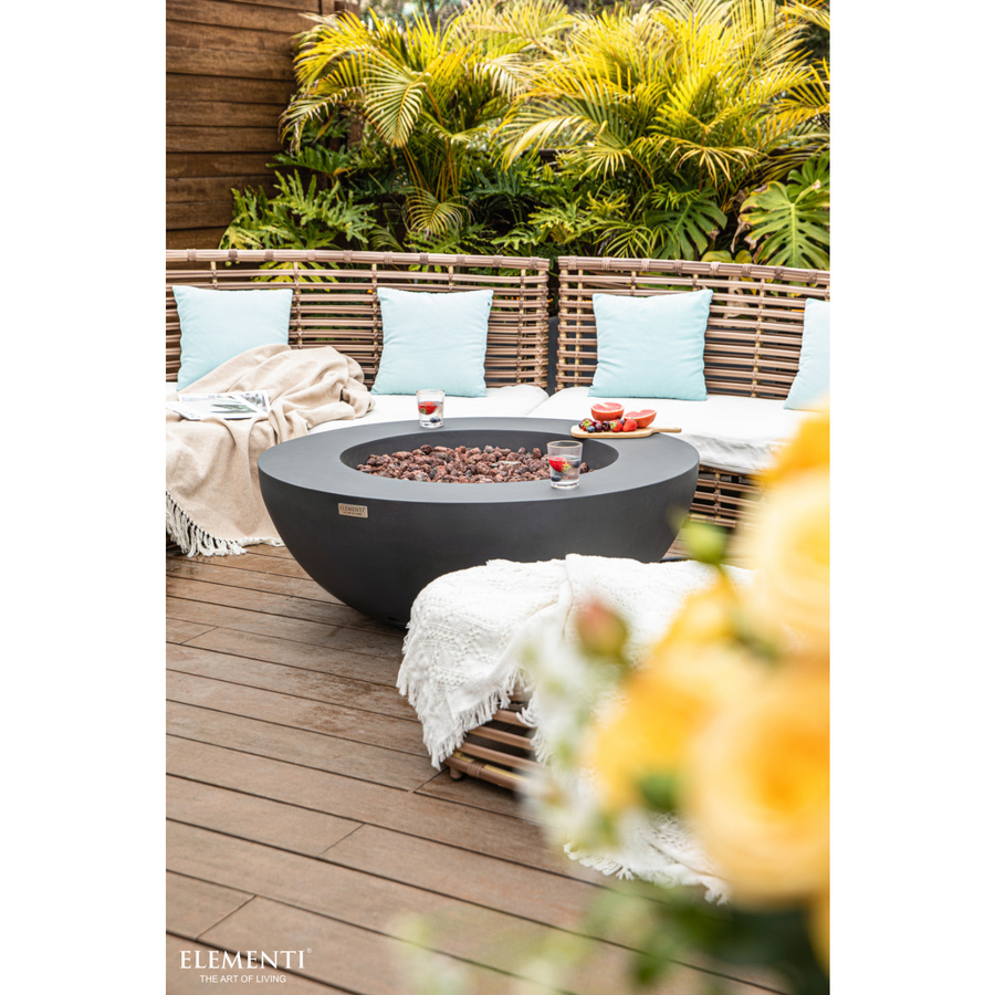 Elementi Gasfeuerstelle Lunar in Beton-Optik, anthrazit, B/T/H: 107 x 107 x 40 cm - Bild 3