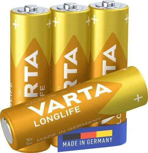 Varta Longlife Mignon AA Batterie Alkali-Mangan 2800 mAh 1.5V Gelb 4er Pack - Bild 2