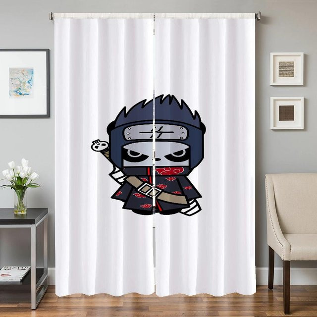 Naruto Verdunkelungsvorhänge Set aus 2 Stück, Farbe Weiß, Breite: 50 cm, Höhe: 70 cm - Bild 1
