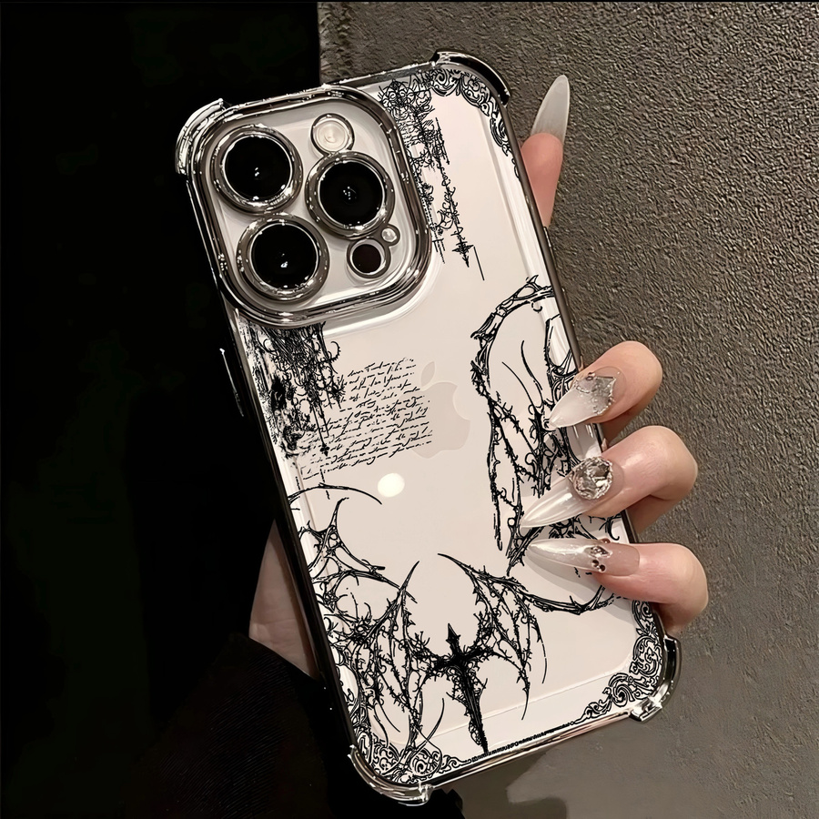 Potdemiel Handyhülle im Gothic-Design mit Kreuzlinien für iPhone 11 bis iPhone 17 Pro Max - Bild 2