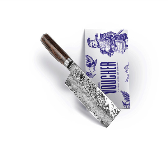 KAI TM Shun Premier Nakiri-Messer in Silber und Braun mit Schleifgutschein - Bild 1