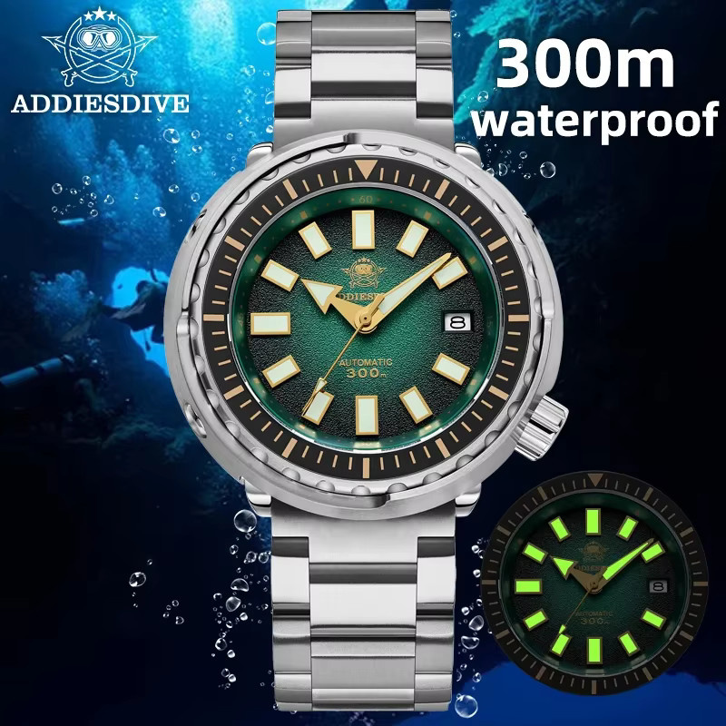 ADDIESDIVE Armbanduhr, Automatik, Edelstahl, Grün, Herren - Bild 1