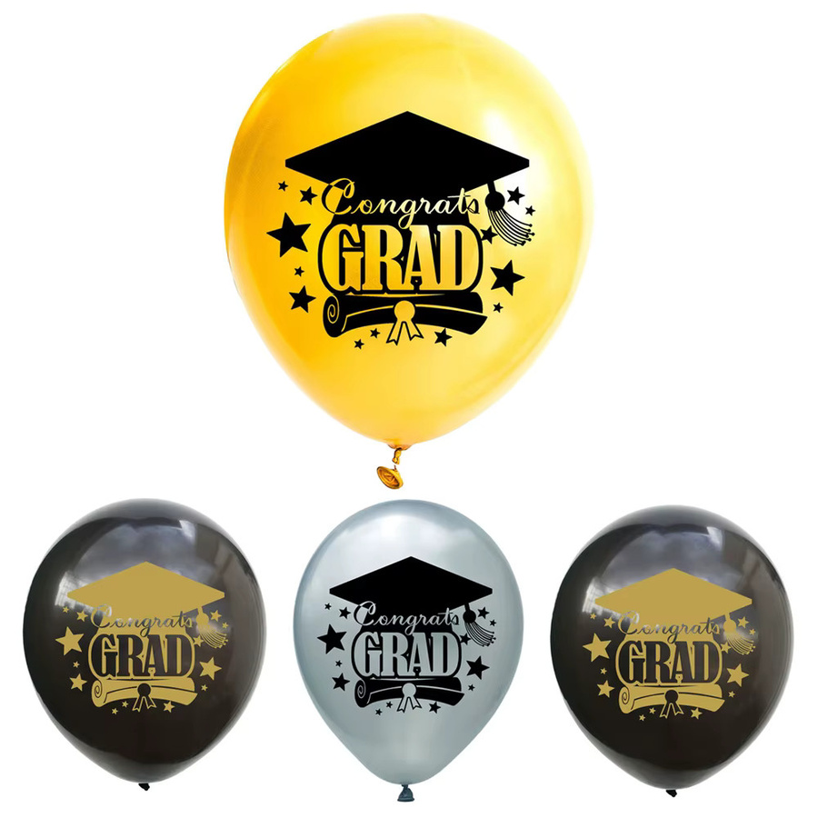 10 Stück KUKUZHU Glückwunschballons aus Latex in Gold und Schwarz mit Konfetti für deine Party-Dekoration - Bild 5