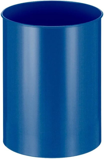 PROREGAL Runder Metall Papierkorb Blau, Höhe: 47 cm, Durchmesser: 33,5 cm - Bild 1
