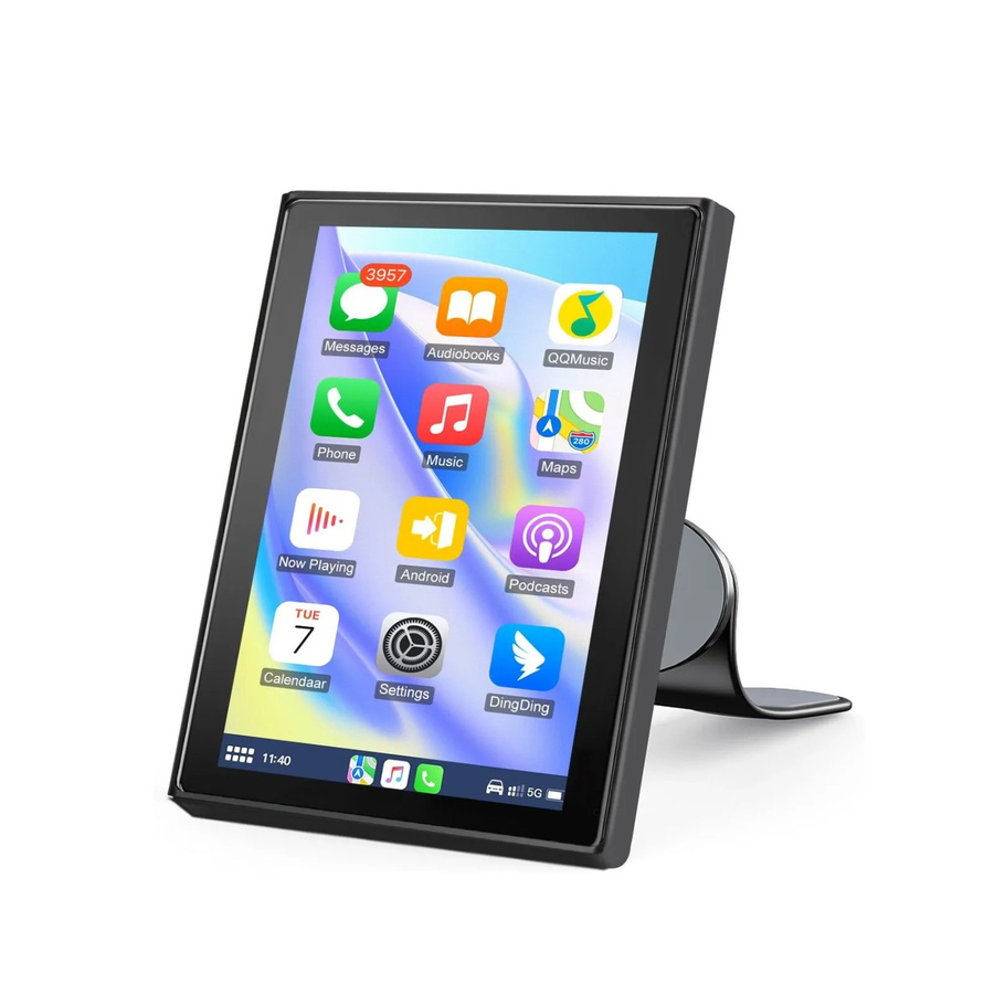 Junsun Tragbares 7 Zoll Wireless CarPlay Display mit Wi-Fi und Bluetooth in Schwarz - Bild 2