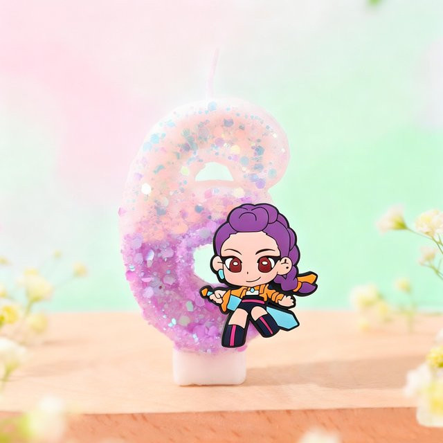 Yiran toy 1 Kpop Dämonenjäger Kerzen als bunte Kuchendekoration für Kindergeburtstage - Bild 1