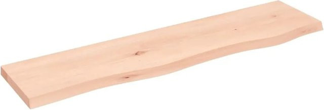 vidaXL Wandregal aus Massivholz Eiche Unbehandelt in Braun, B/T/H: 80 x 20 x 2 cm - Bild 1